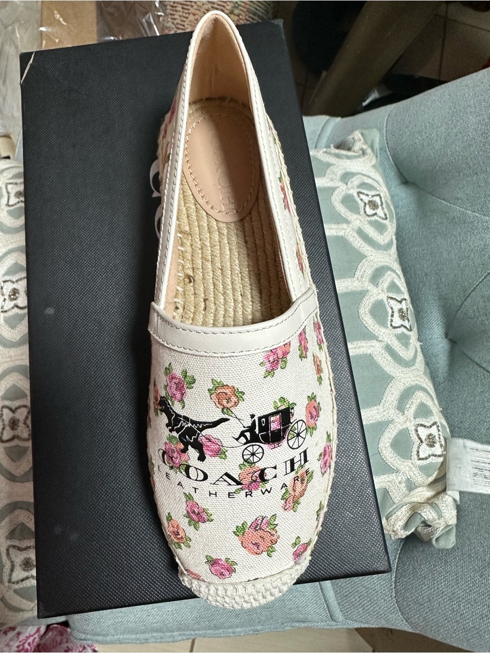 Coach Pink Floral Espadrilles